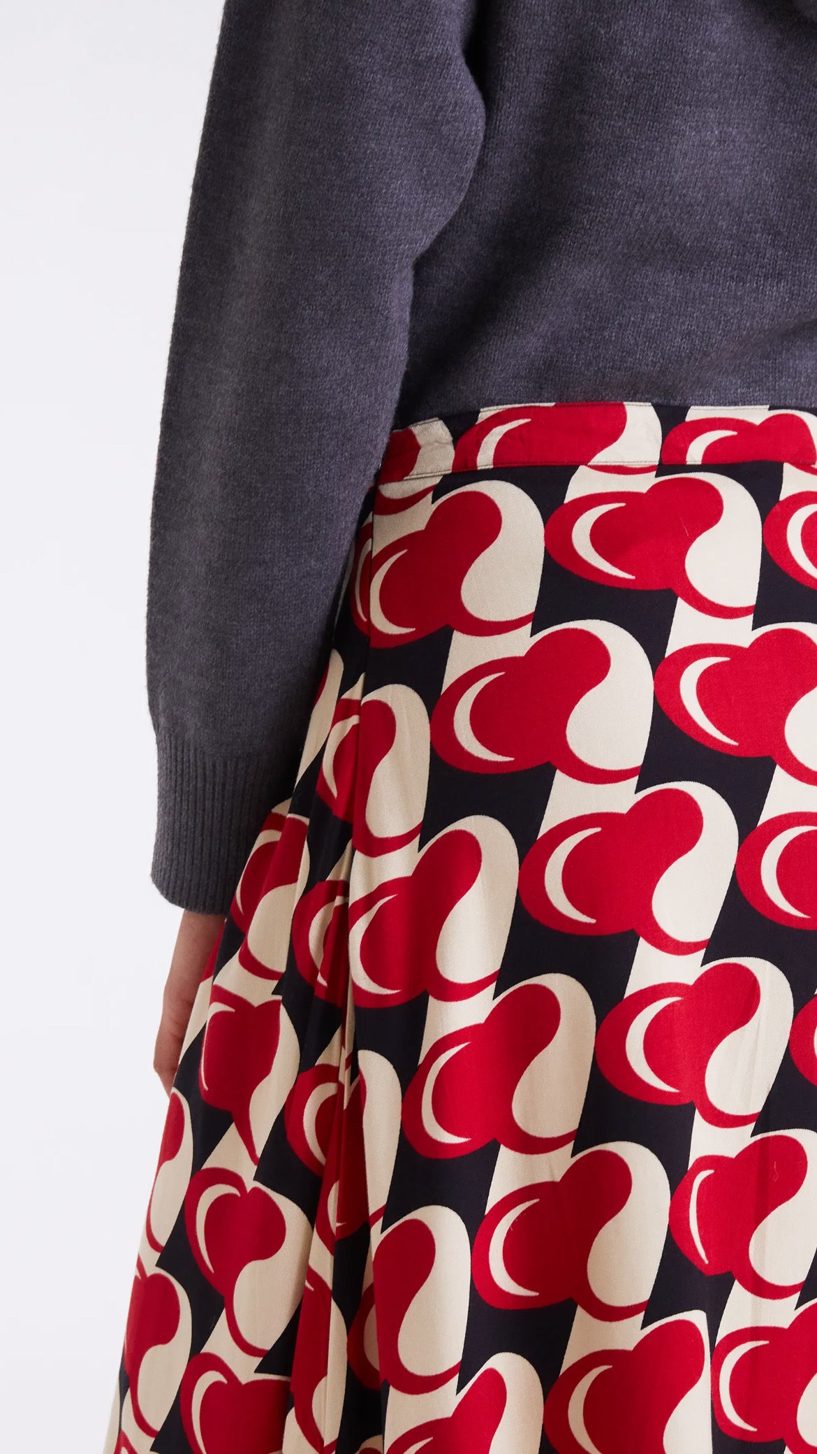 Falda midi con estampado Heart Attack