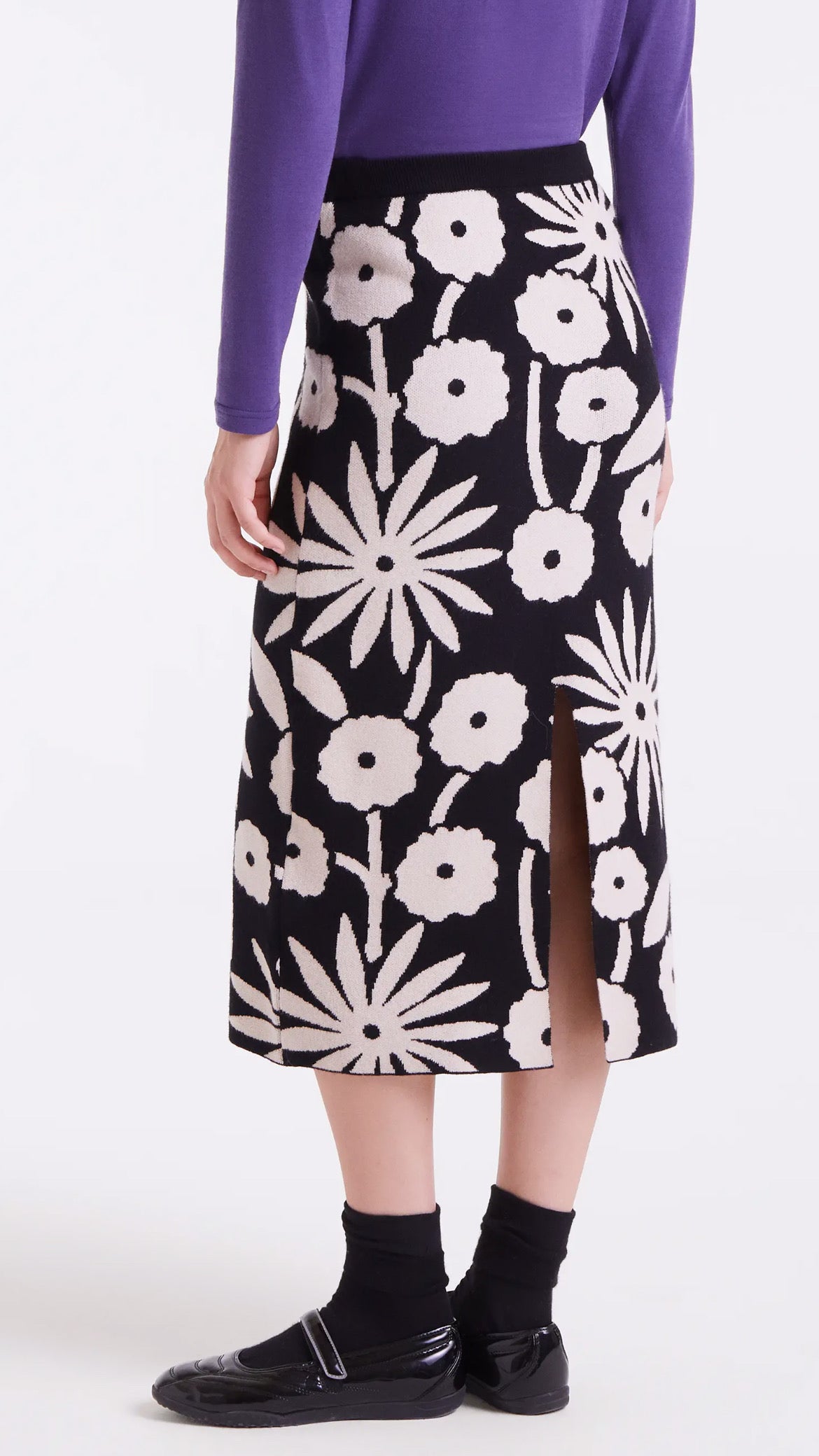Falda midi jacquard con estampado Tofu