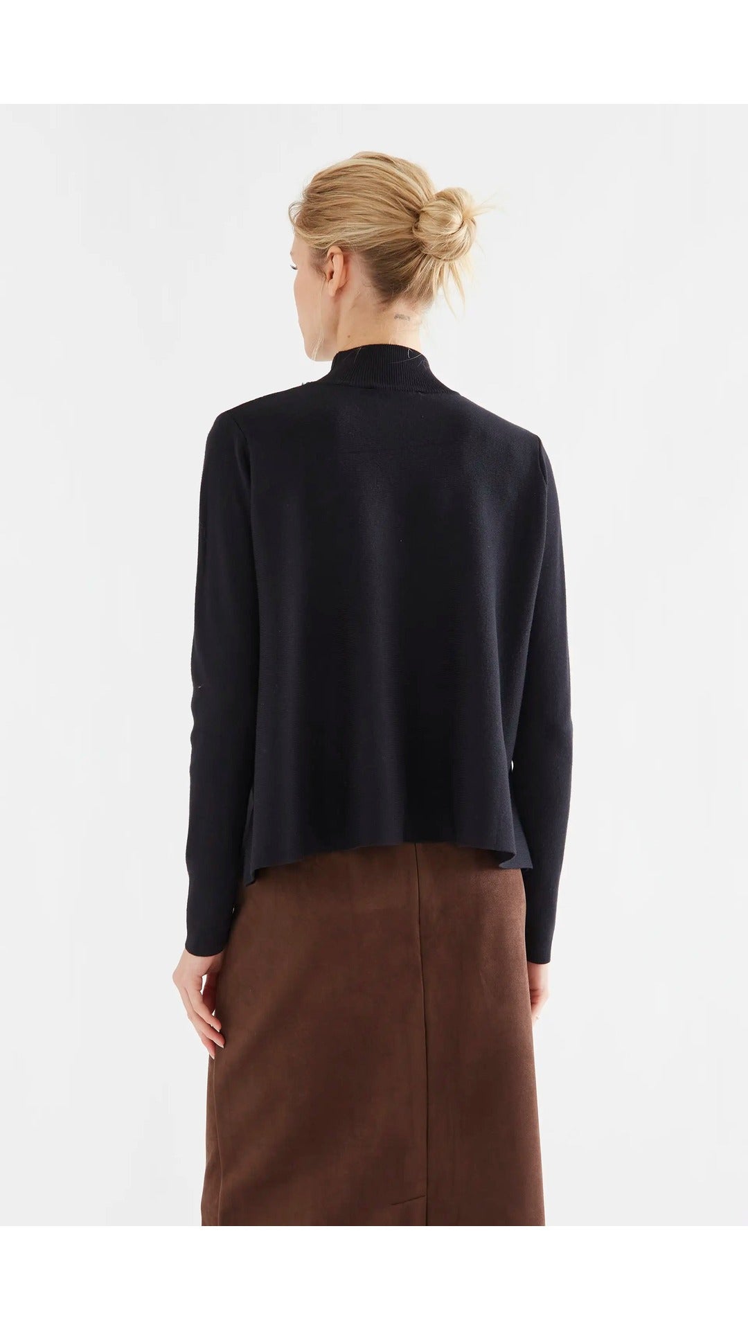 Jersey cuello alto básico negro - 2