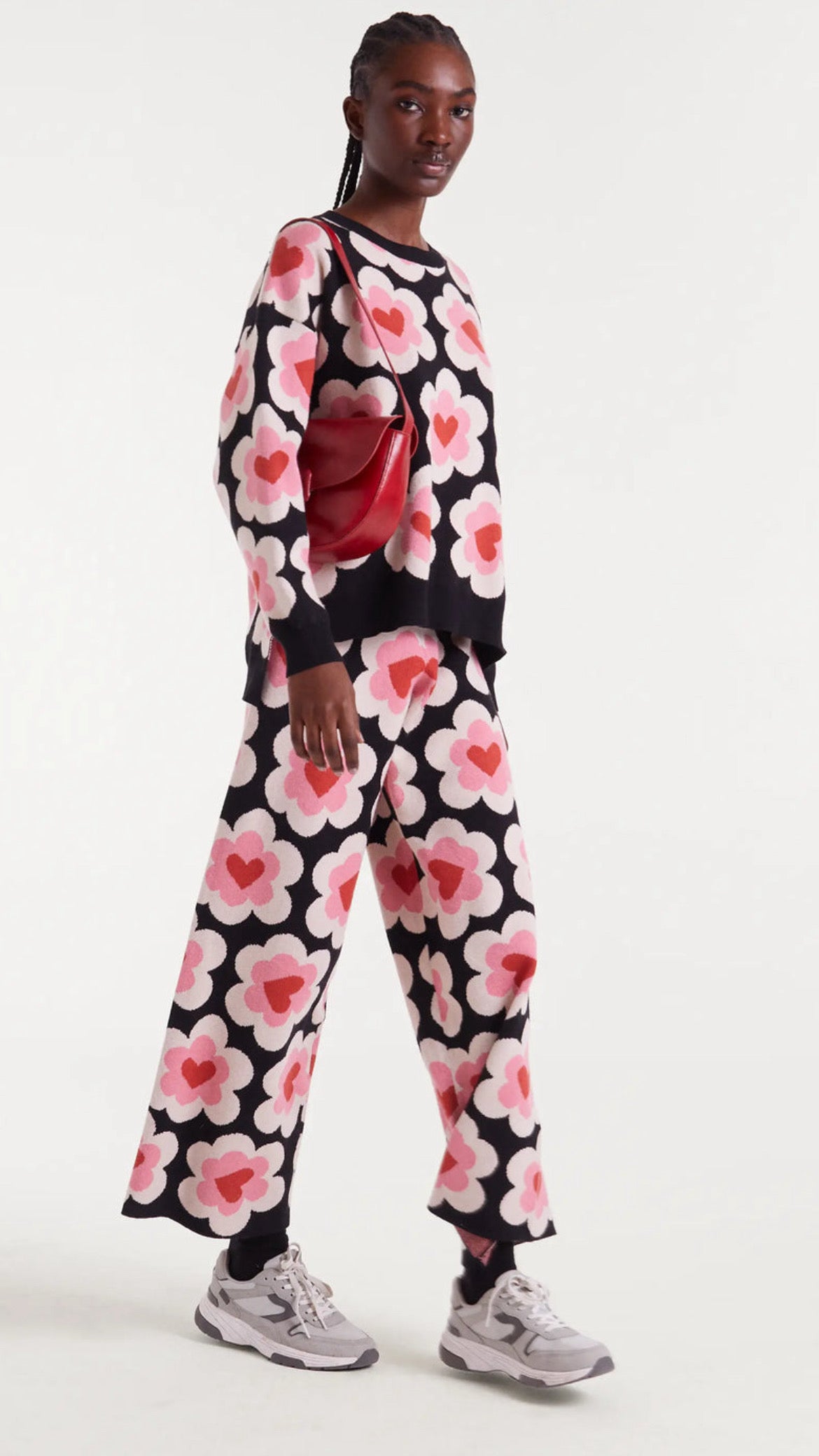 Pantalón de punto jacquard con estampado SweetHeart