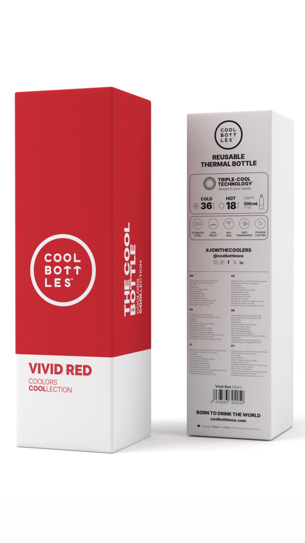 Botella Cool Bottle 500 ml Vivid Red