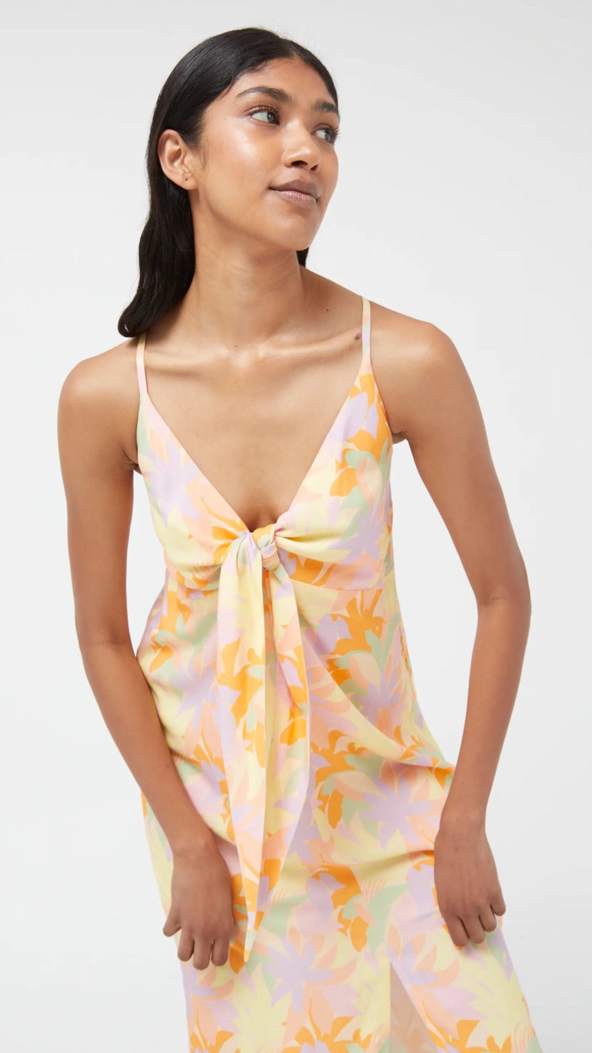 Pluvia floral long dress