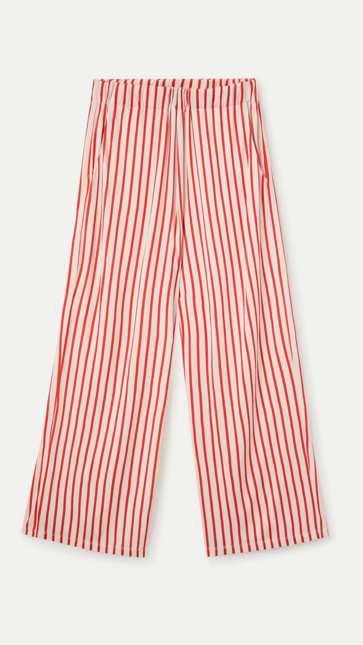 Pantalón con estampado rayas rojas