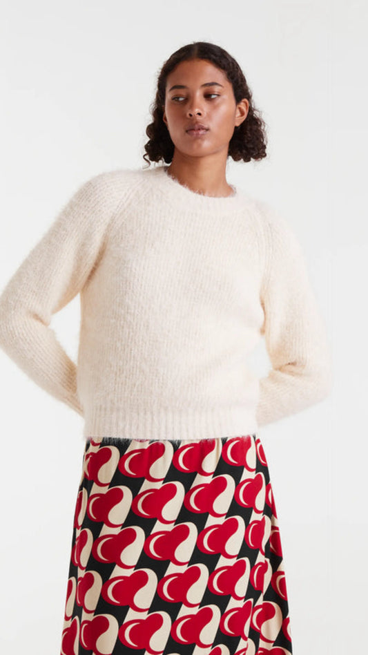 Jersey de punto con textura blanco