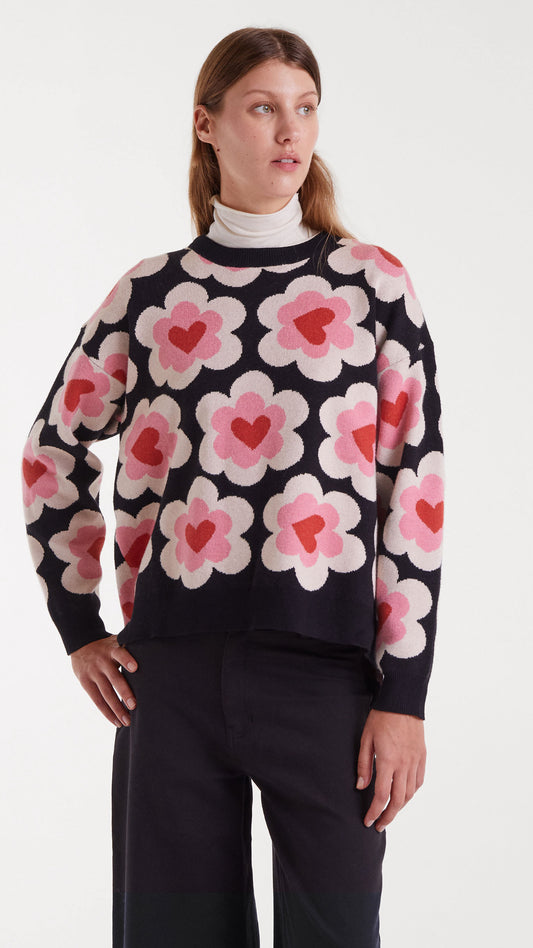 Jersey de punto jacquard con estampado SweetHeart