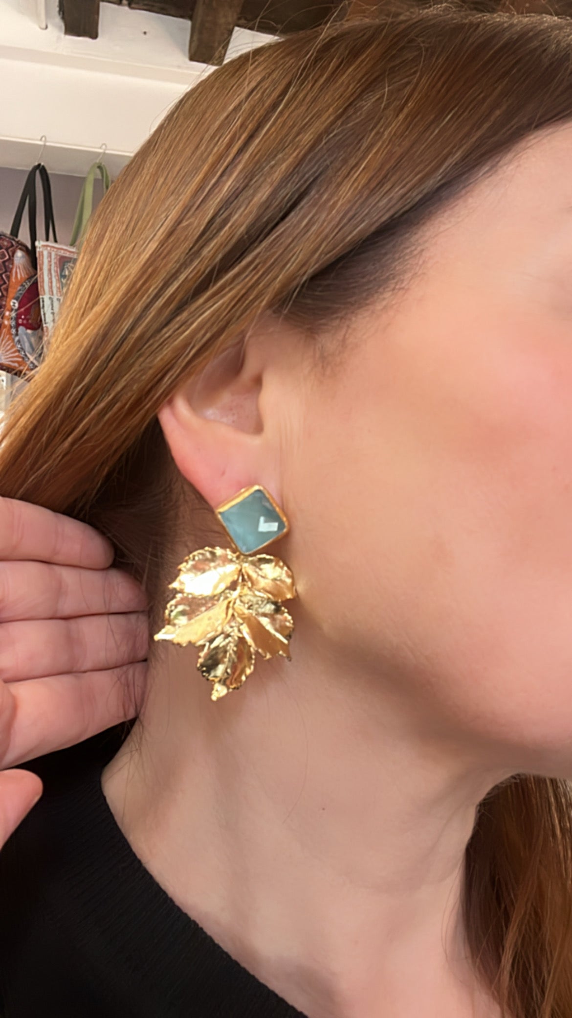Pendientes Hoja Turquesa