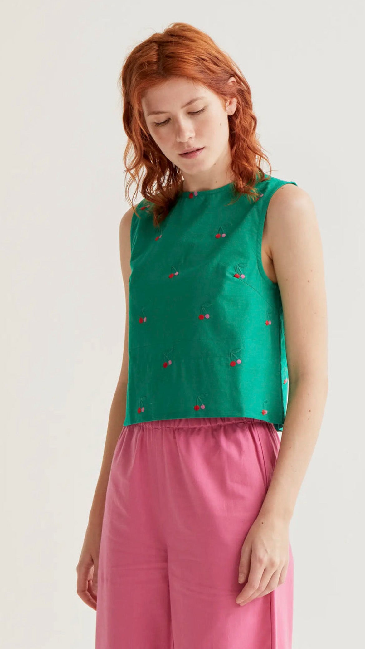 Top estampado Green Cherries