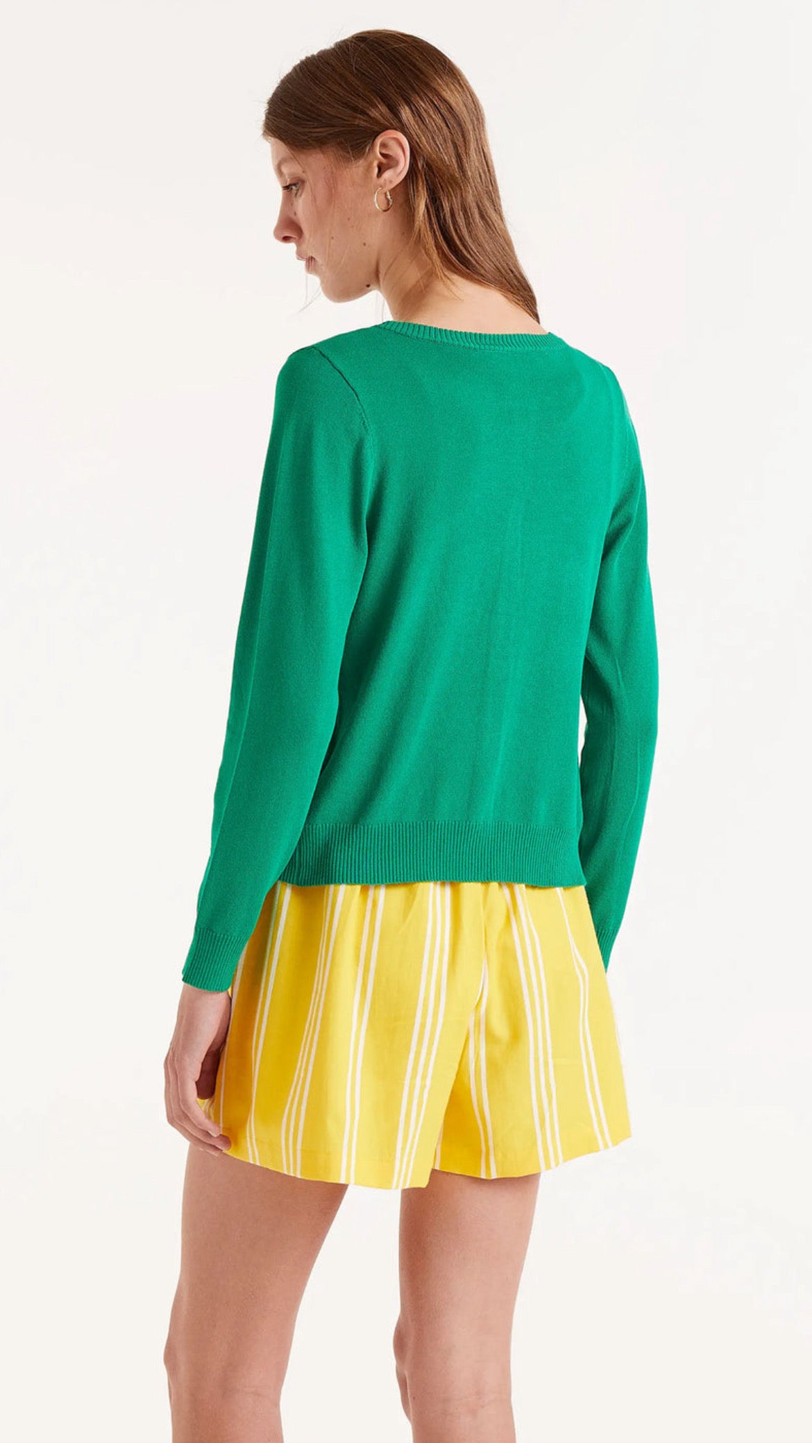 Cárdigan punto fino verde