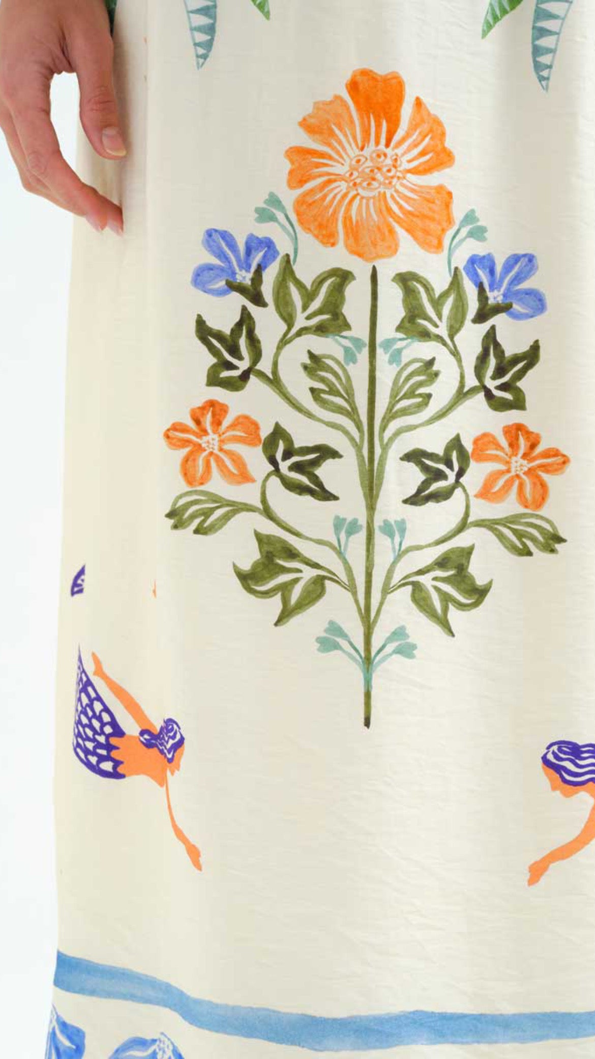 Falda larga con estampado Palm & Mermaid