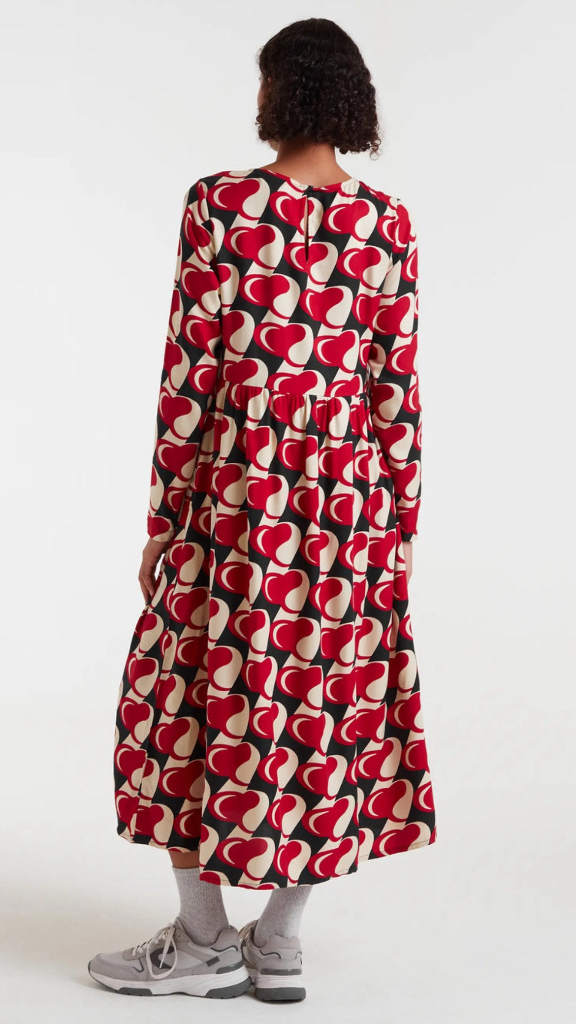Vestido midi con estampado Heart Attack