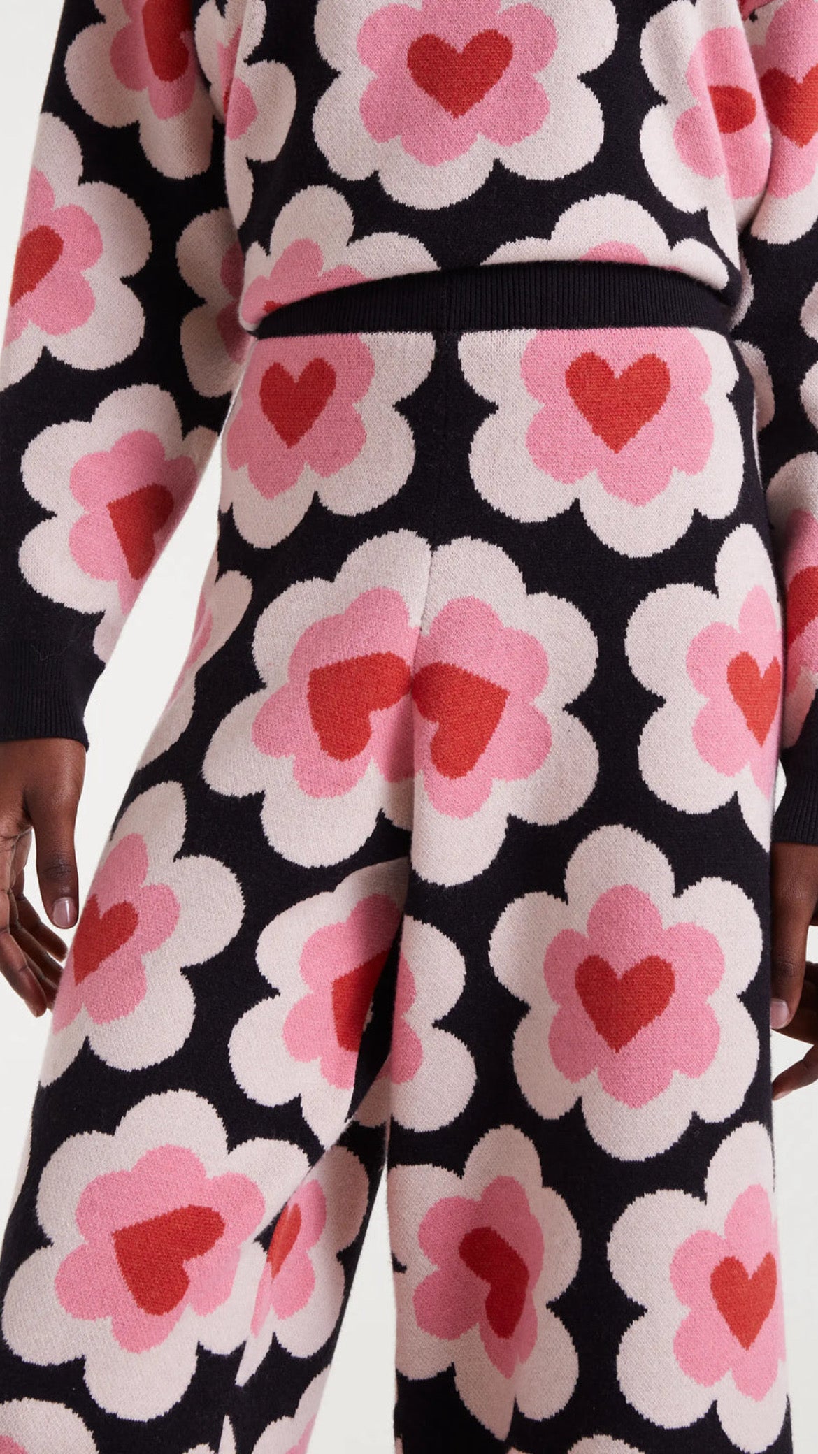 Pantalón de punto jacquard con estampado SweetHeart