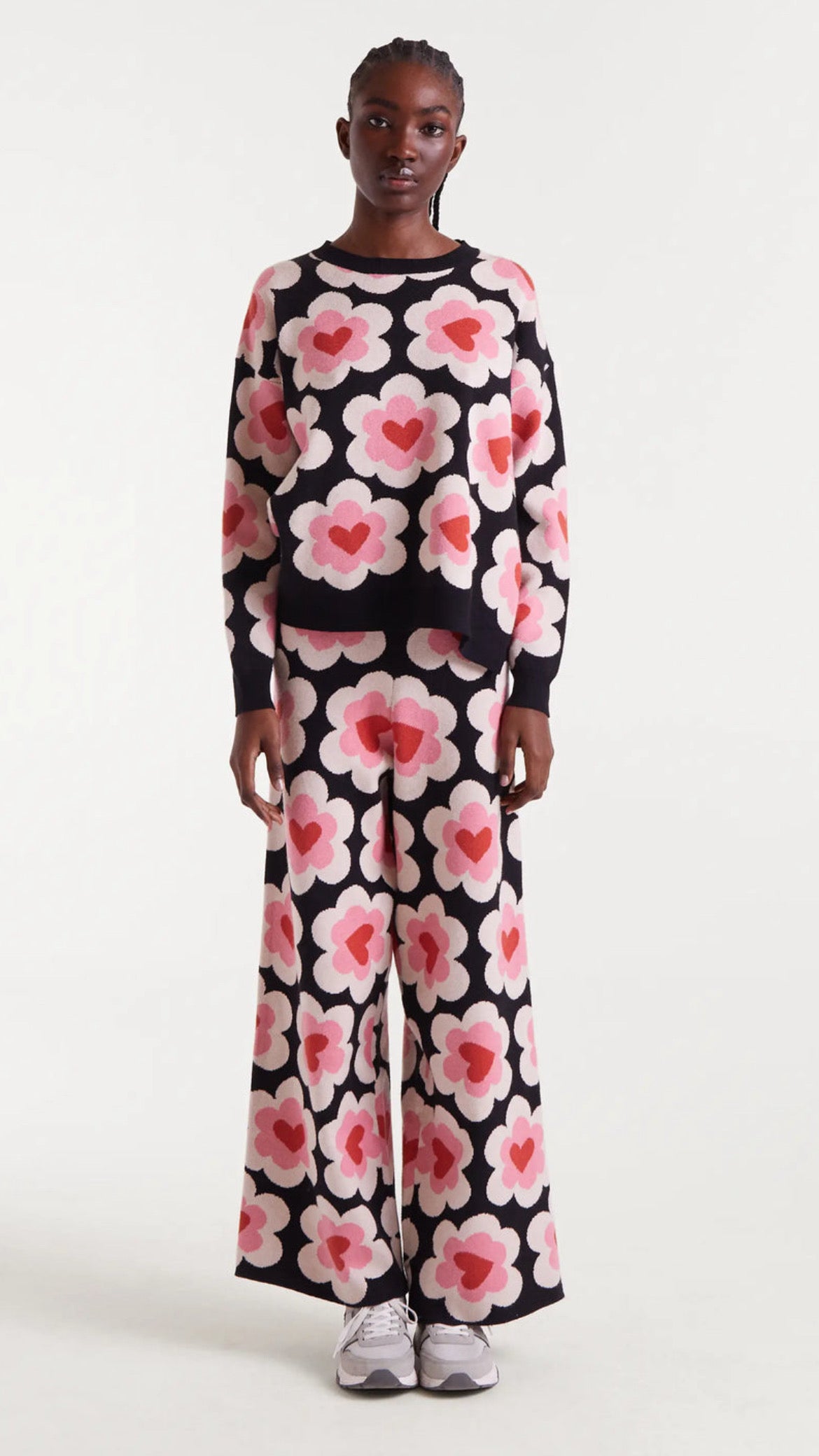 Pantalón de punto jacquard con estampado SweetHeart