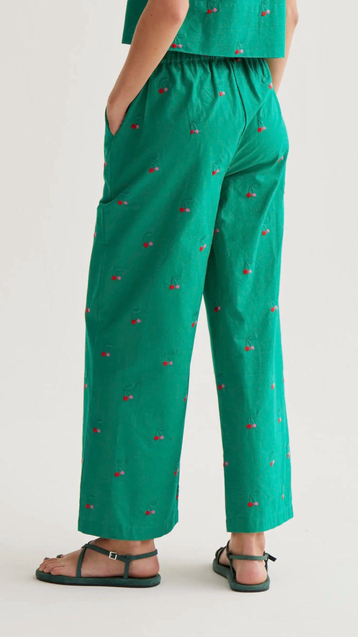 Pantalón con bordados Green Cherries (R)
