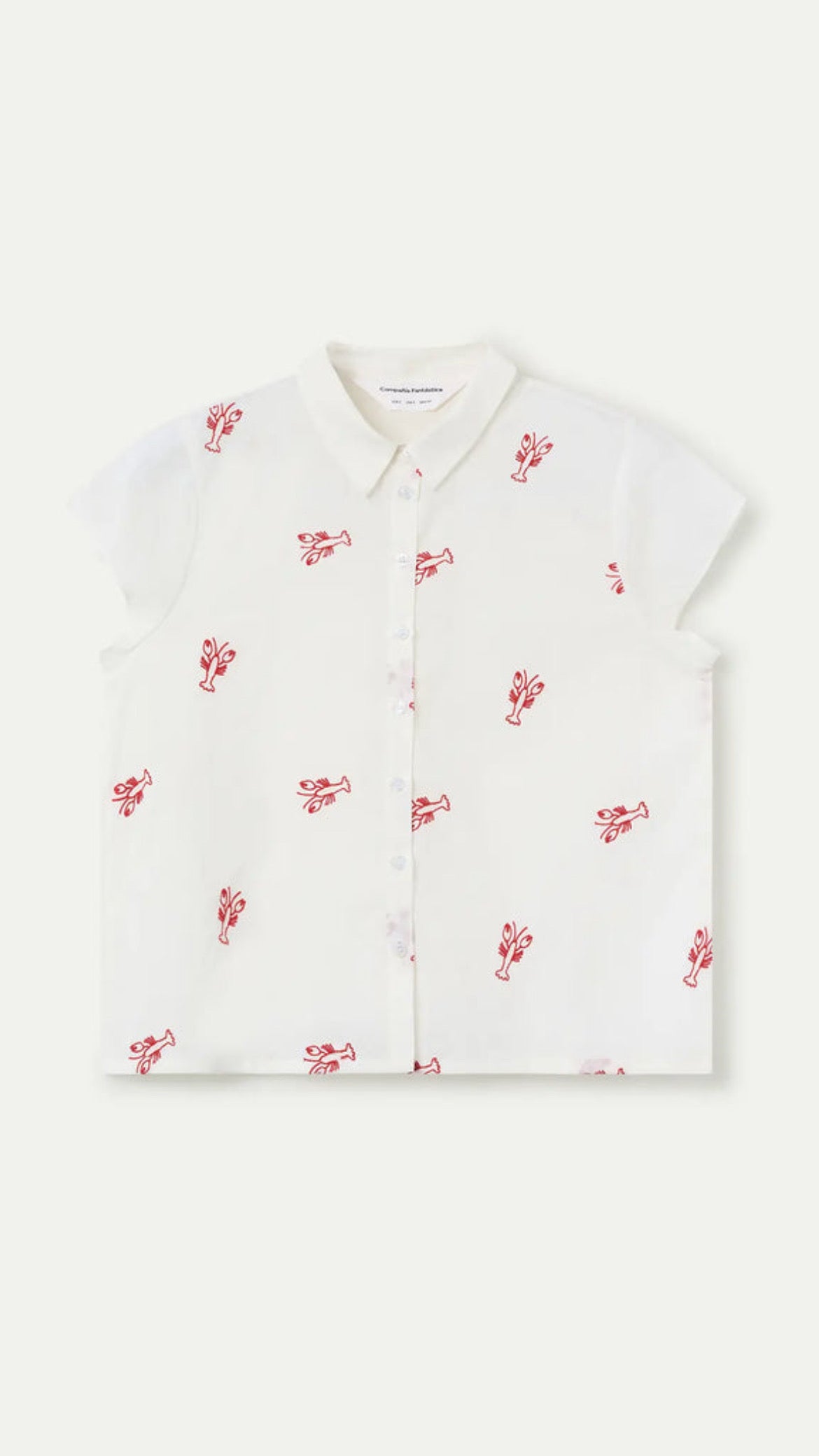 Camisa con bordado de Langosta roja