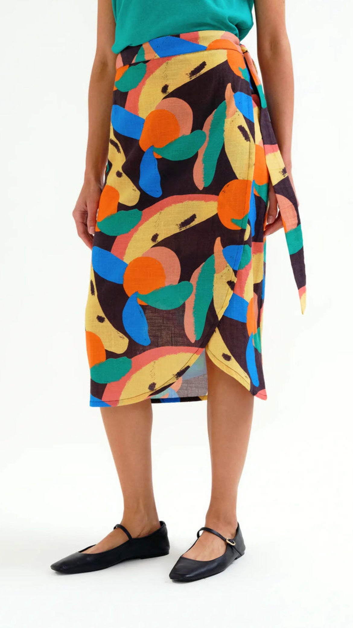 Falda midi con estampado Tutti Frutti Big (R)