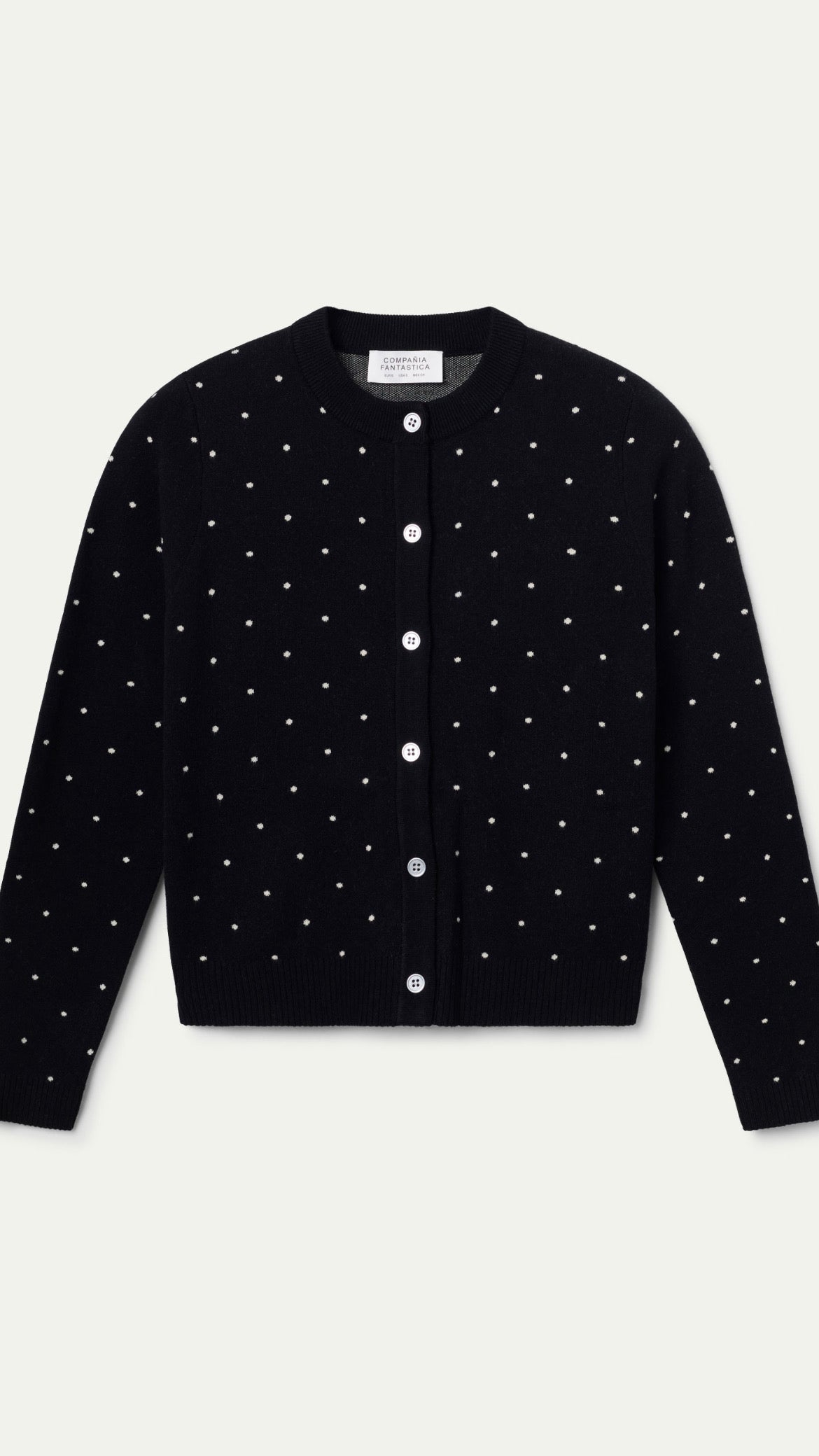 Cárdigan jacquard con mini puntos blanco