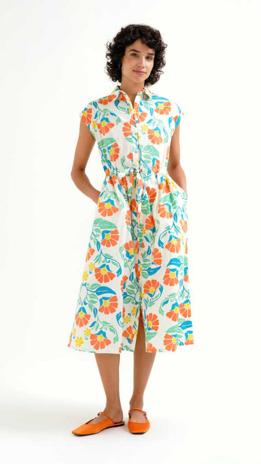Vestido midi con estampado Big Royal