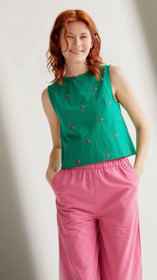 Top estampado Green Cherries