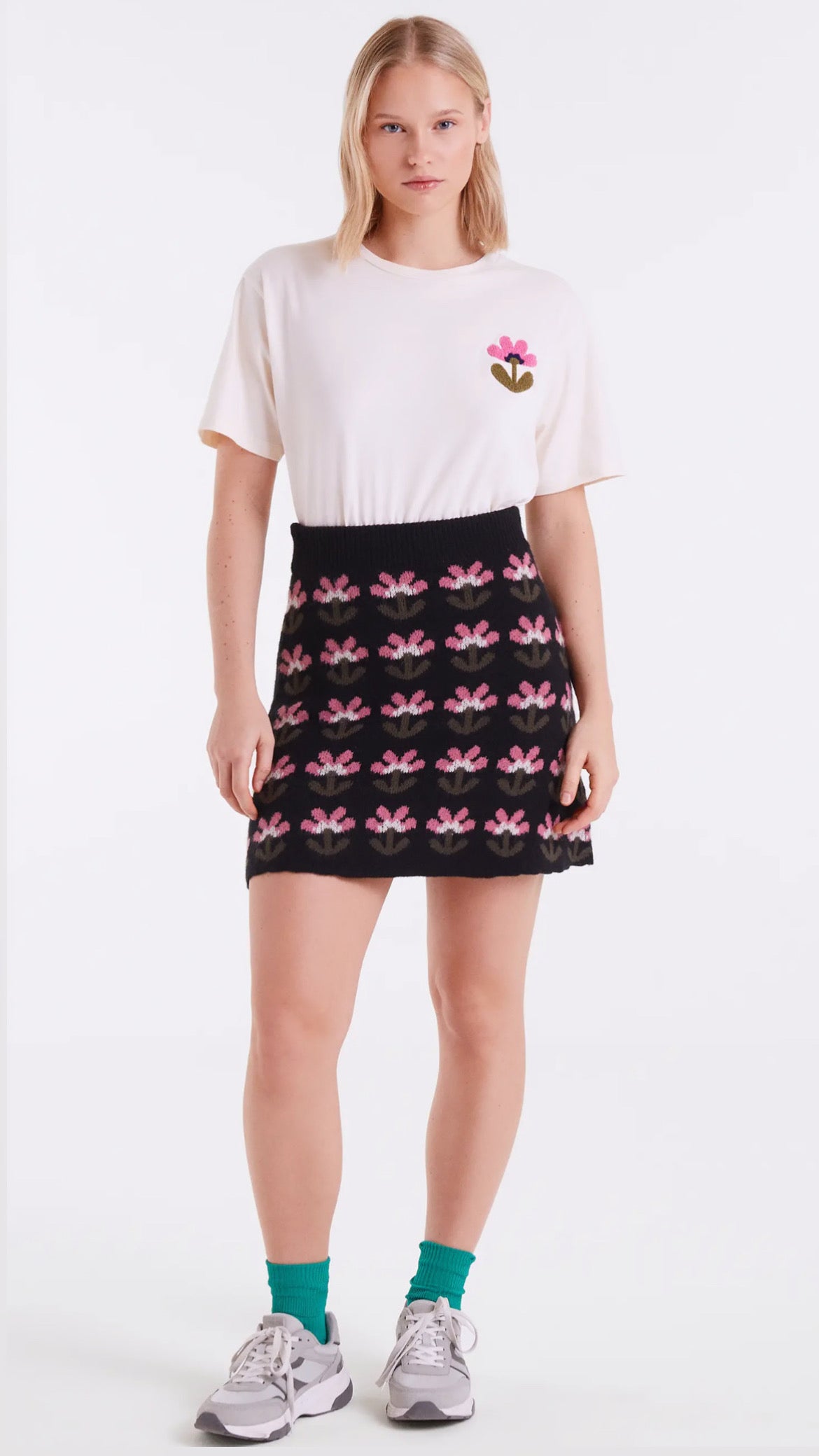 Falda corta jacquard con estampado Baboushka Small