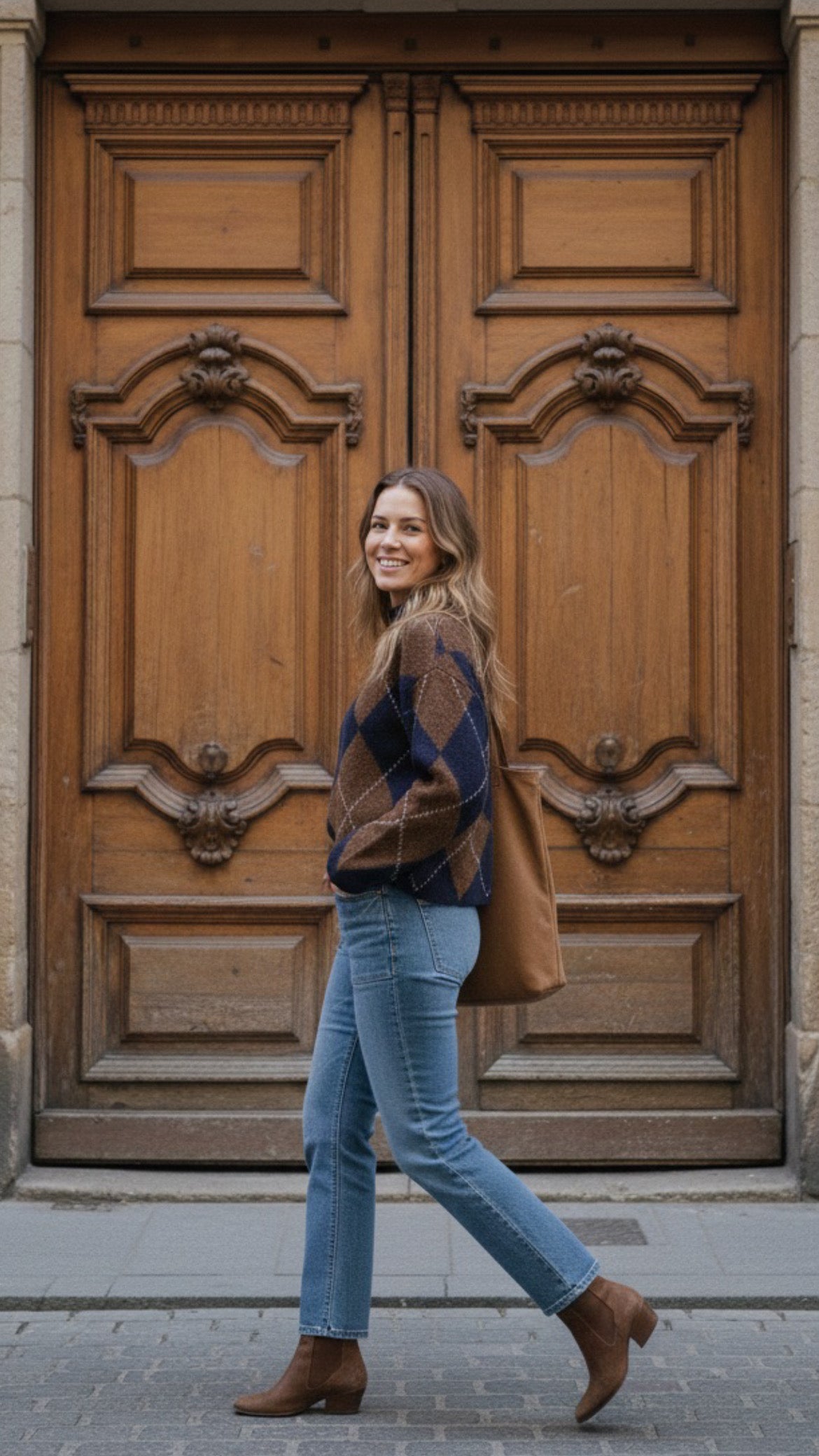 Jersey Rombos Cozy Marrón & Marino