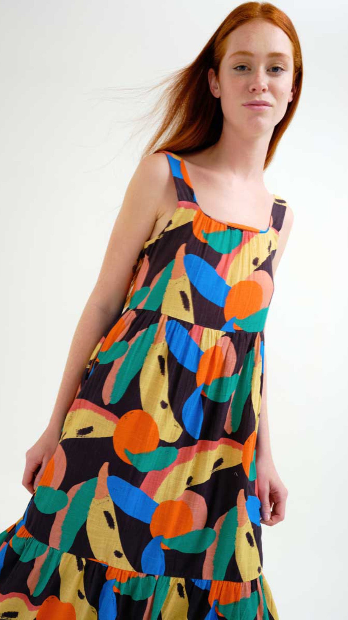 Vestido largo con estampado Tutti Frutti Big