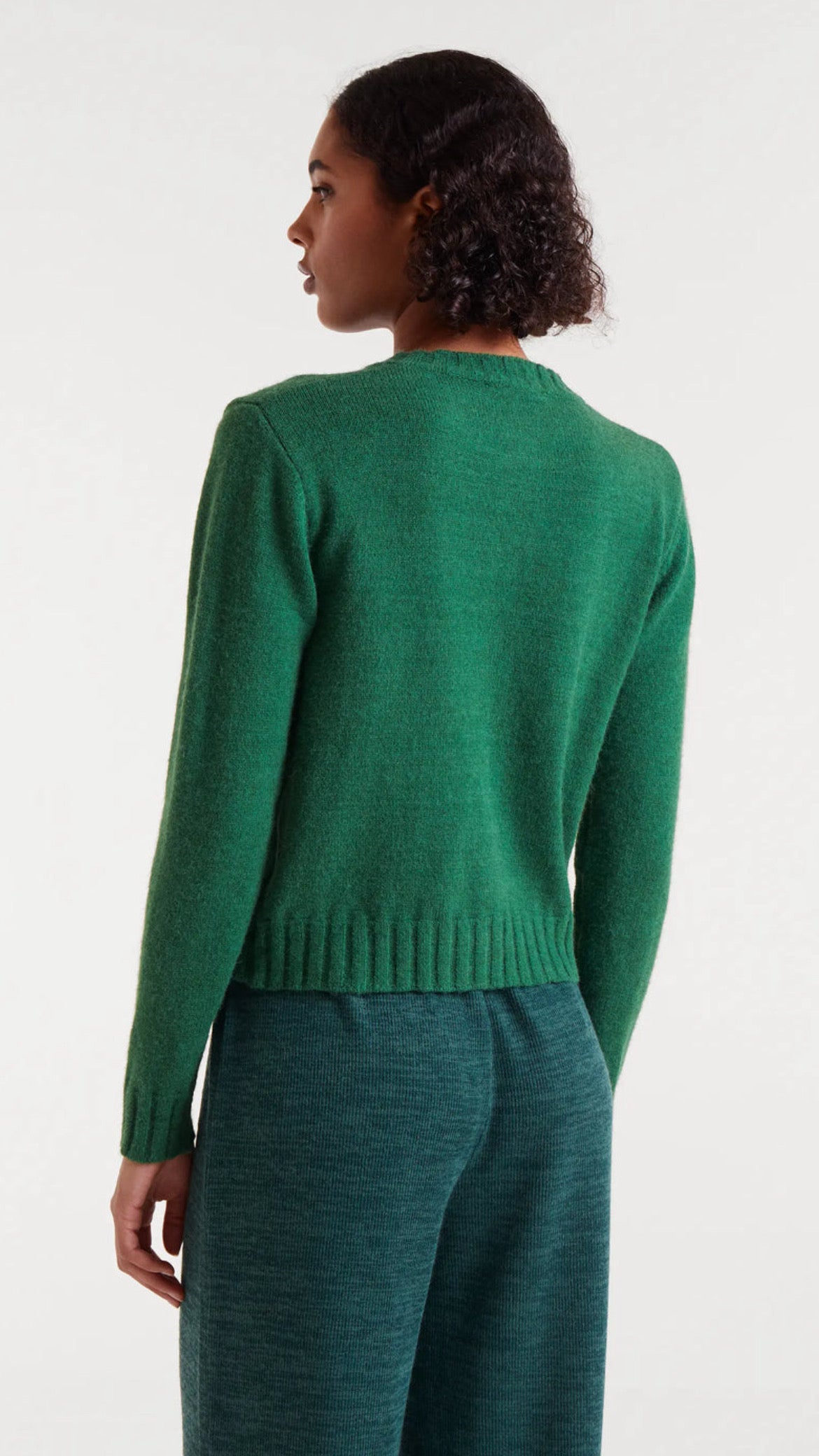 Cárdigan de punto verde