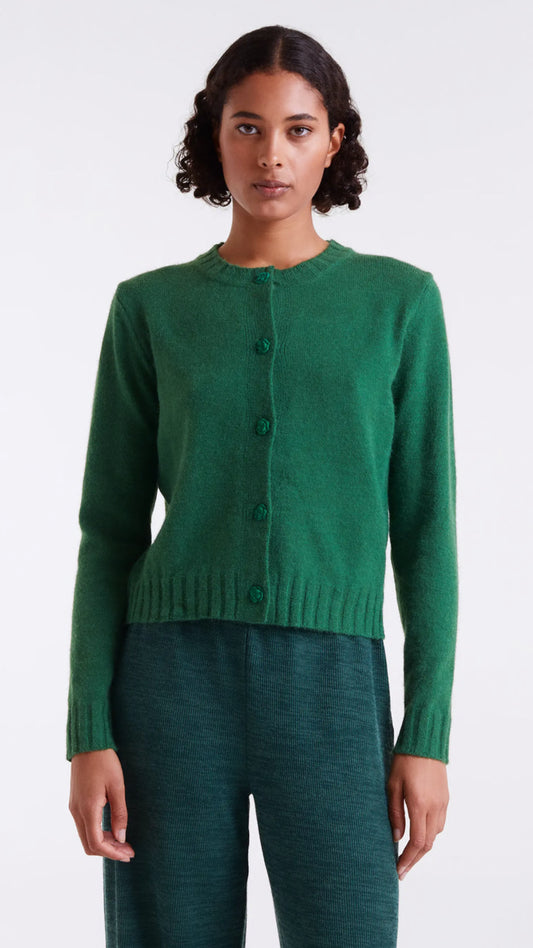 Cárdigan de punto verde