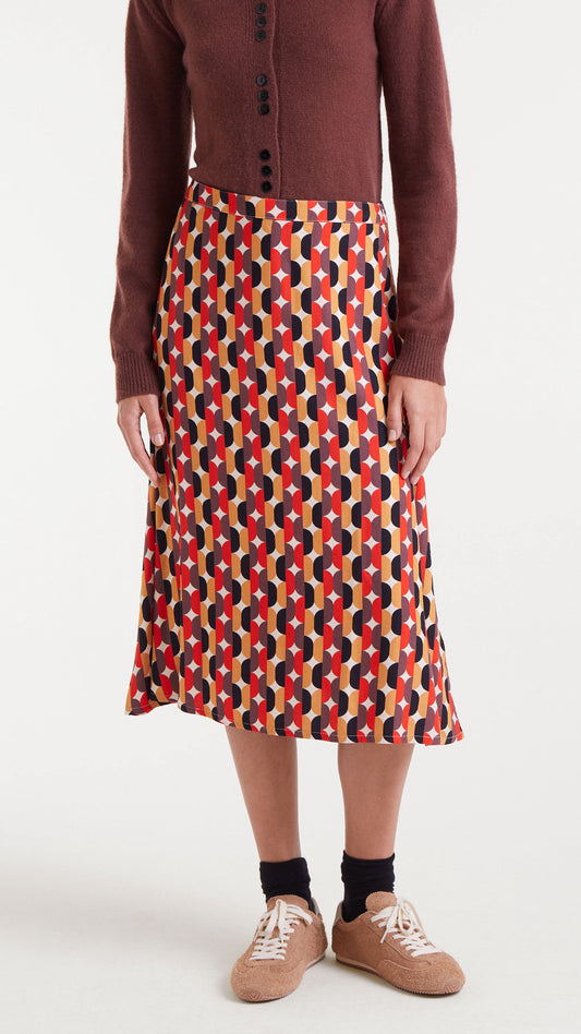 Falda midi con estampado Link