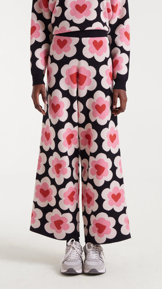 Pantalón de punto jacquard con estampado SweetHeart