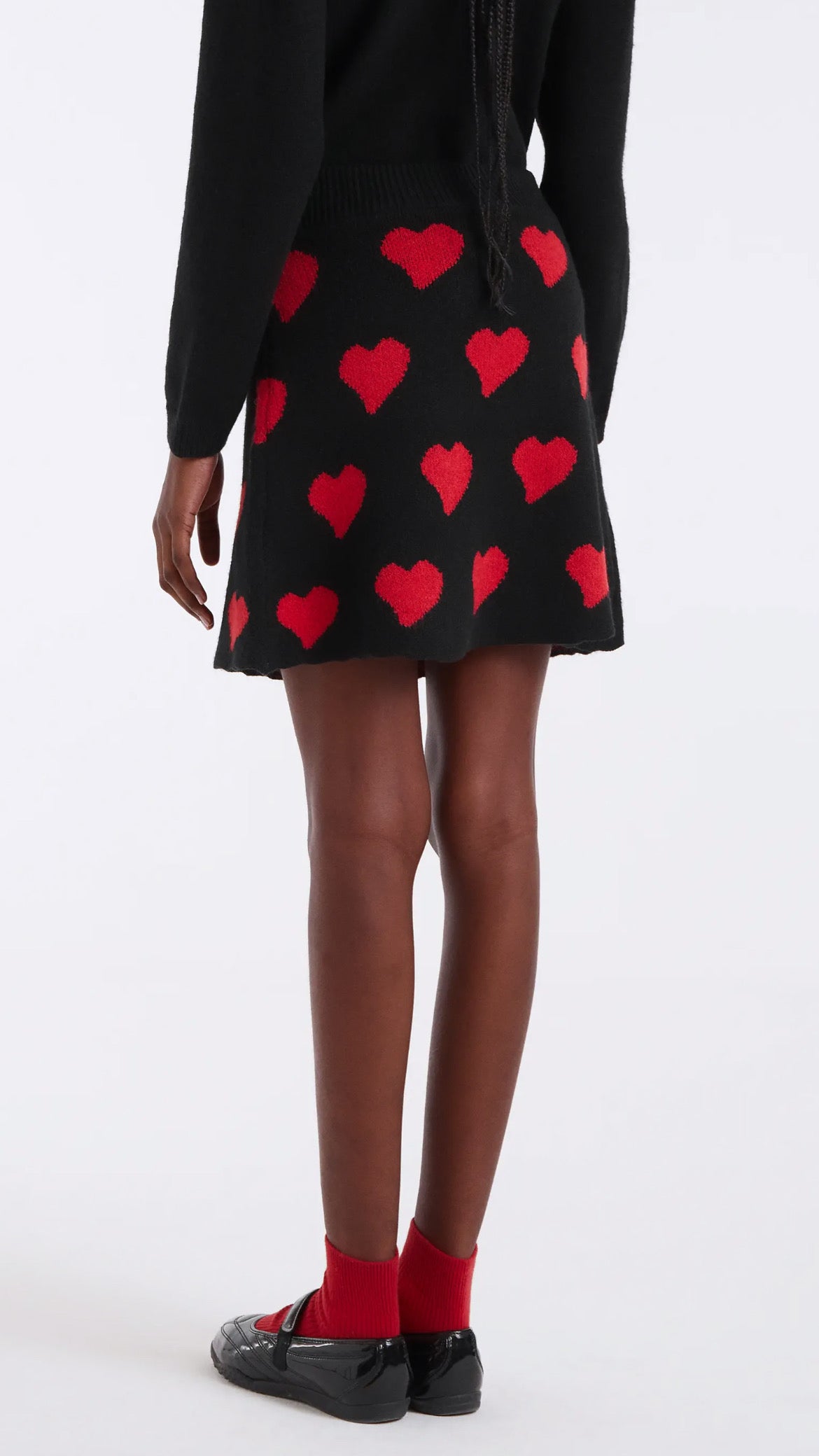 Falda corta jacquard con estampado Heart Attack Small