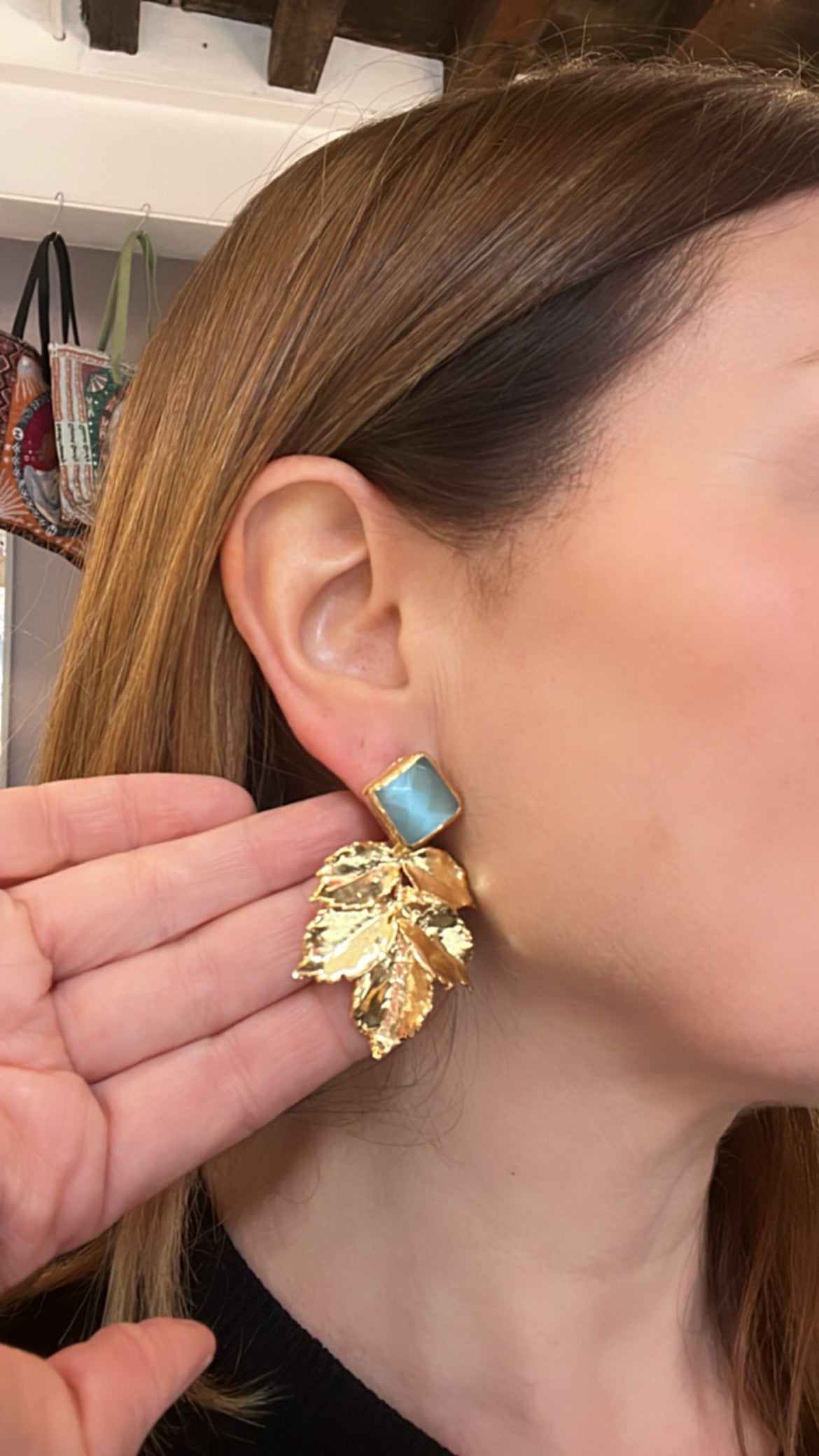 Pendientes Hoja Turquesa