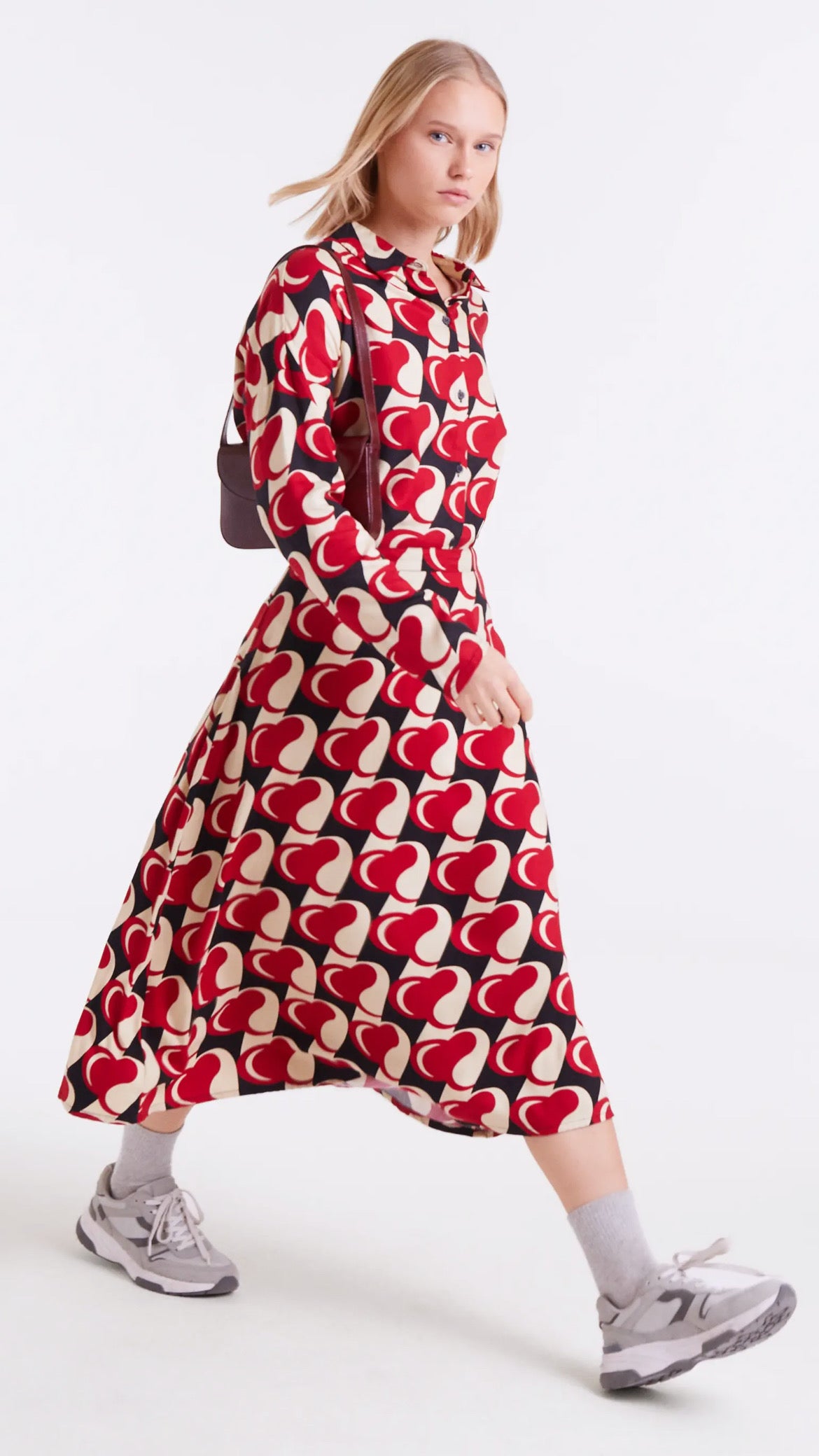 Falda midi con estampado Heart Attack
