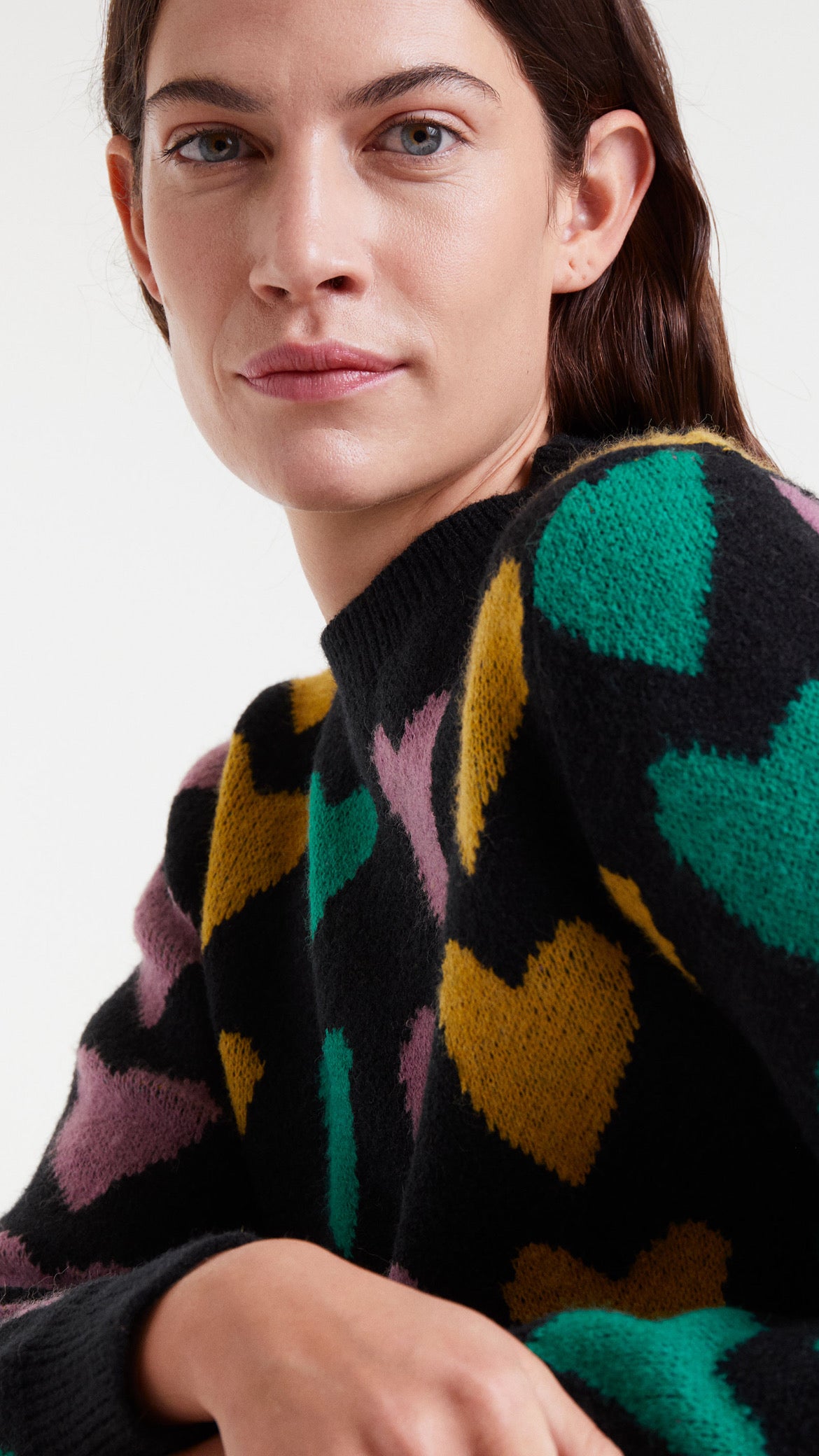 Jersey punto jacquard estampado cupido lines