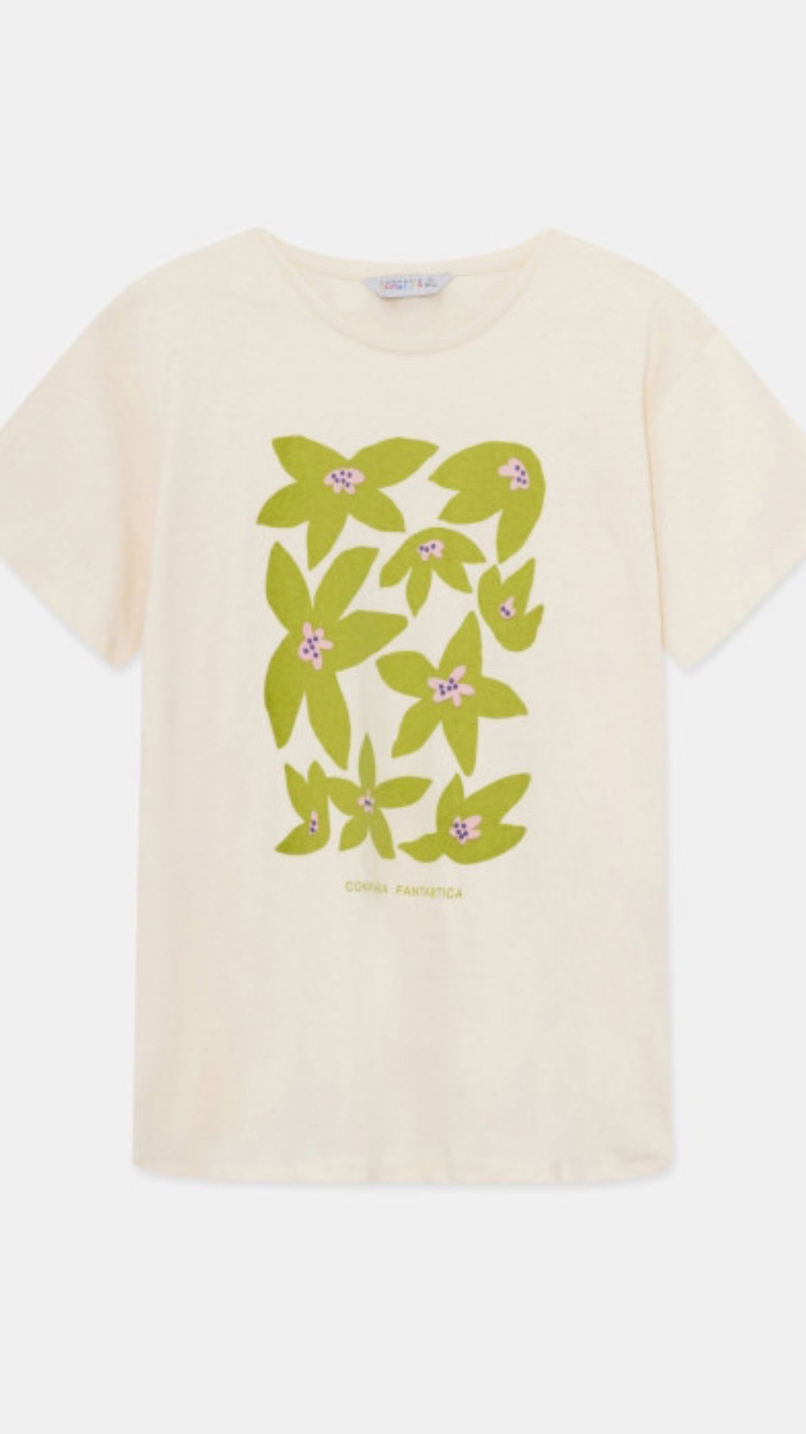 Camiseta de algodón con estampado de flores