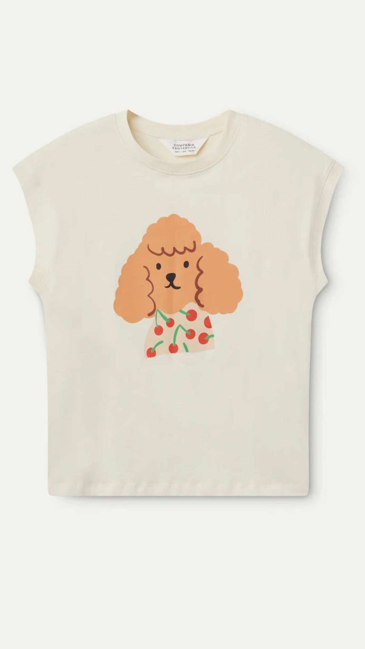 Camiseta con print de perro cerezas