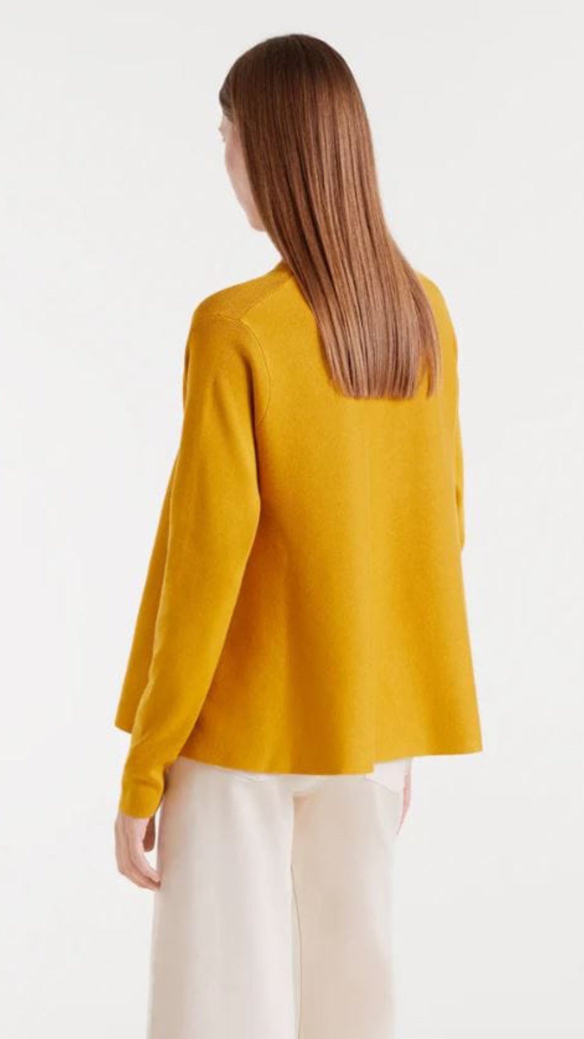 Jersey de punto evasé mostaza