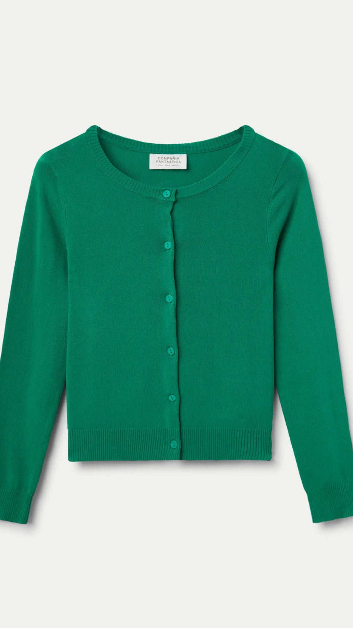 Cárdigan punto fino verde