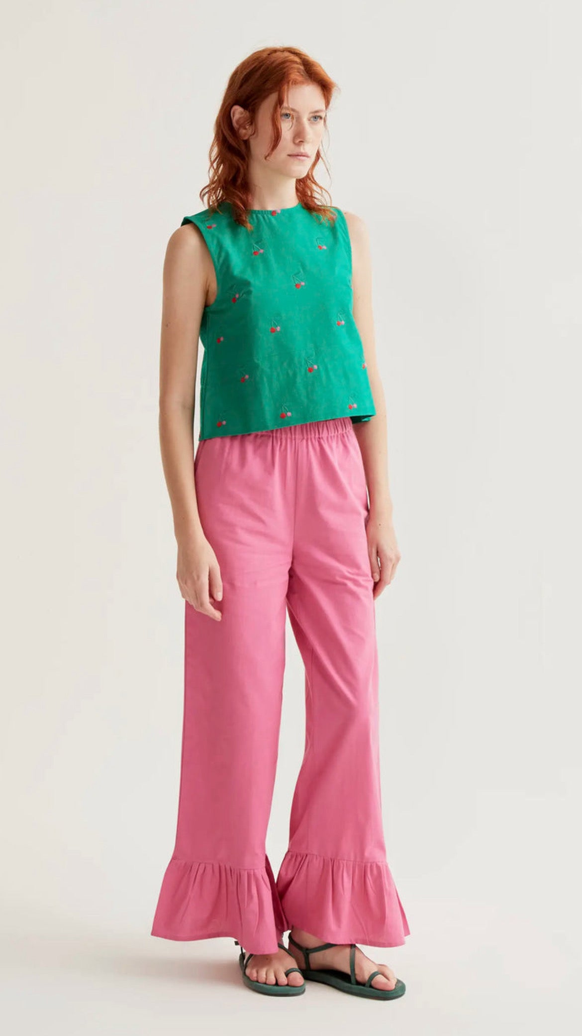 Top estampado Green Cherries