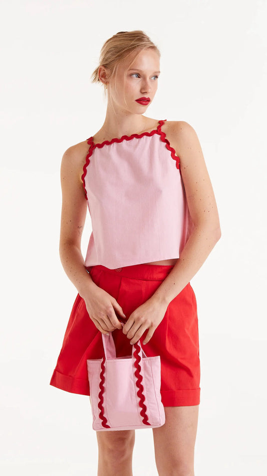 Top tirantes picunela rosa