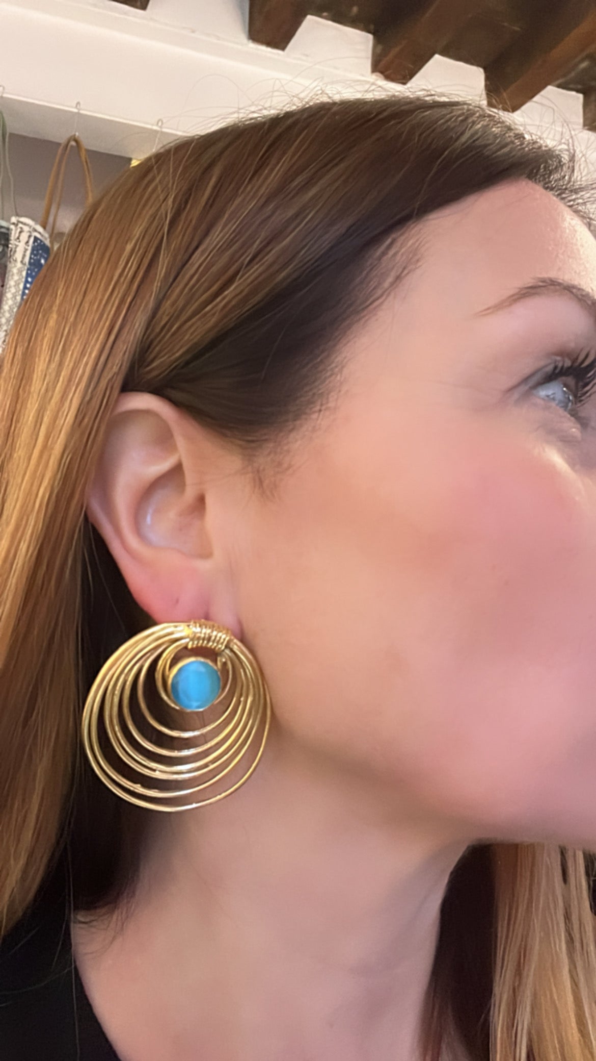 Blue Spiral Earring