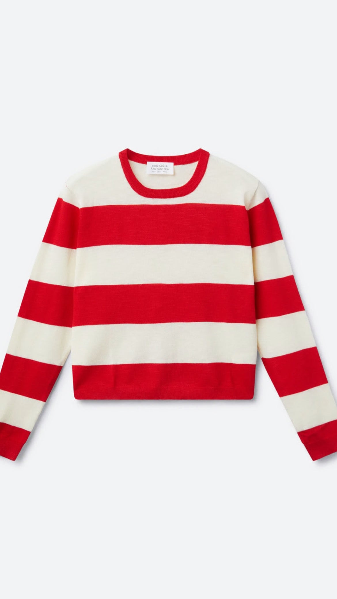 Fine knit red striped sweater