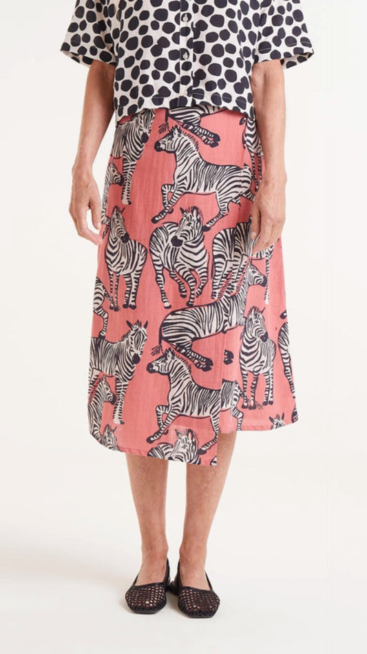 Falda midi estampado cebras