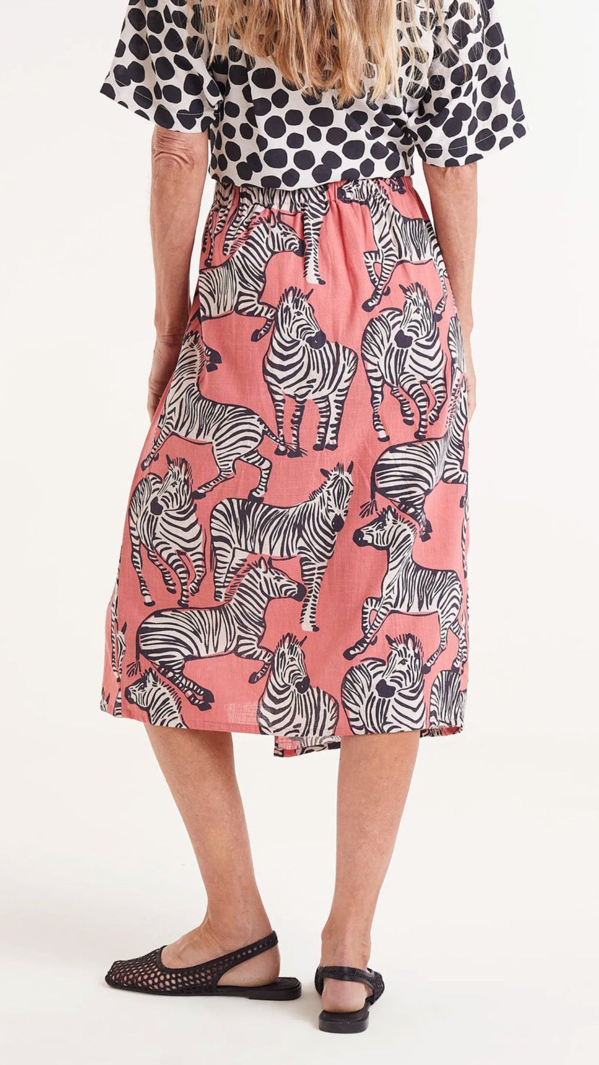 Falda midi estampado cebras