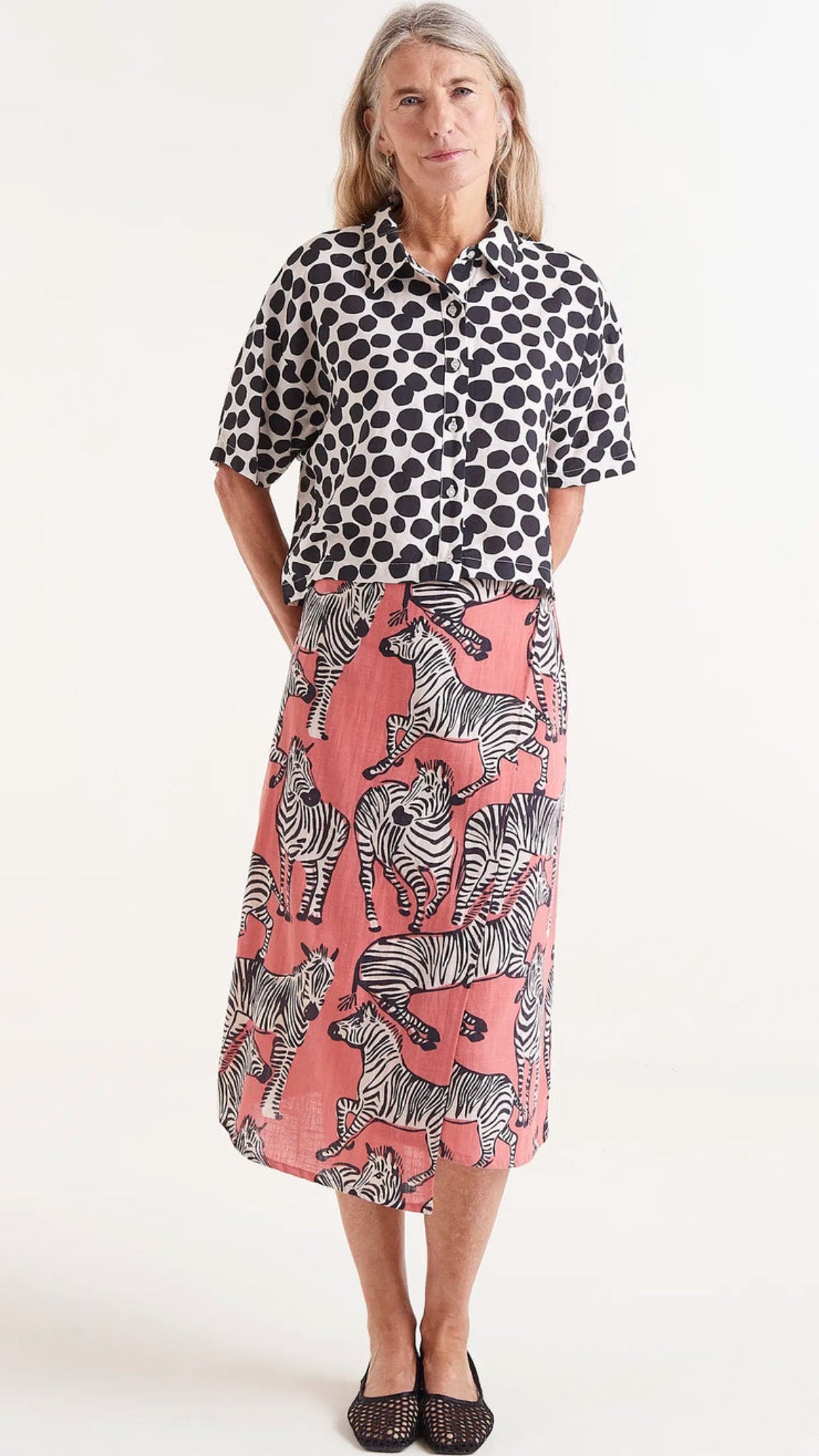 Falda midi estampado cebras