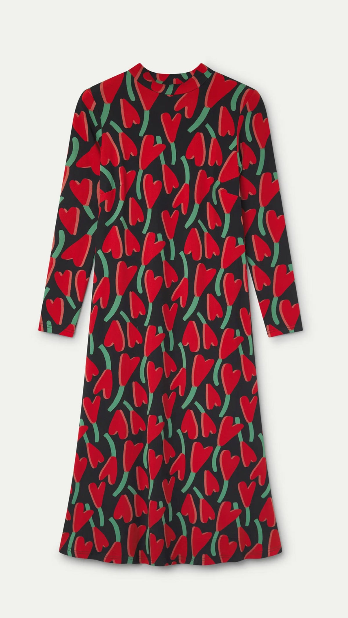 Vestido midi de manga larga con estampado Ciclamen