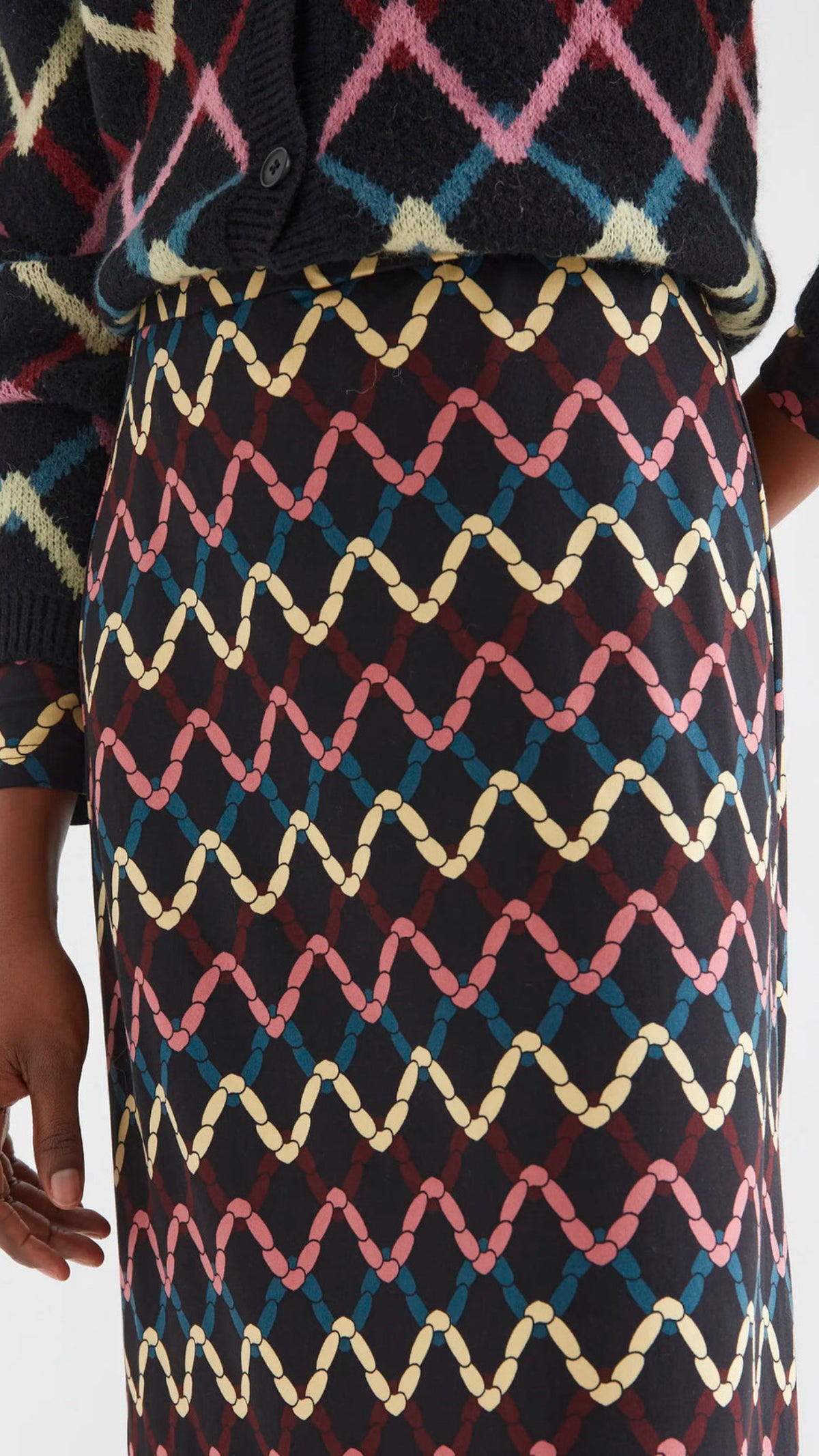 Falda midi estampado Skein