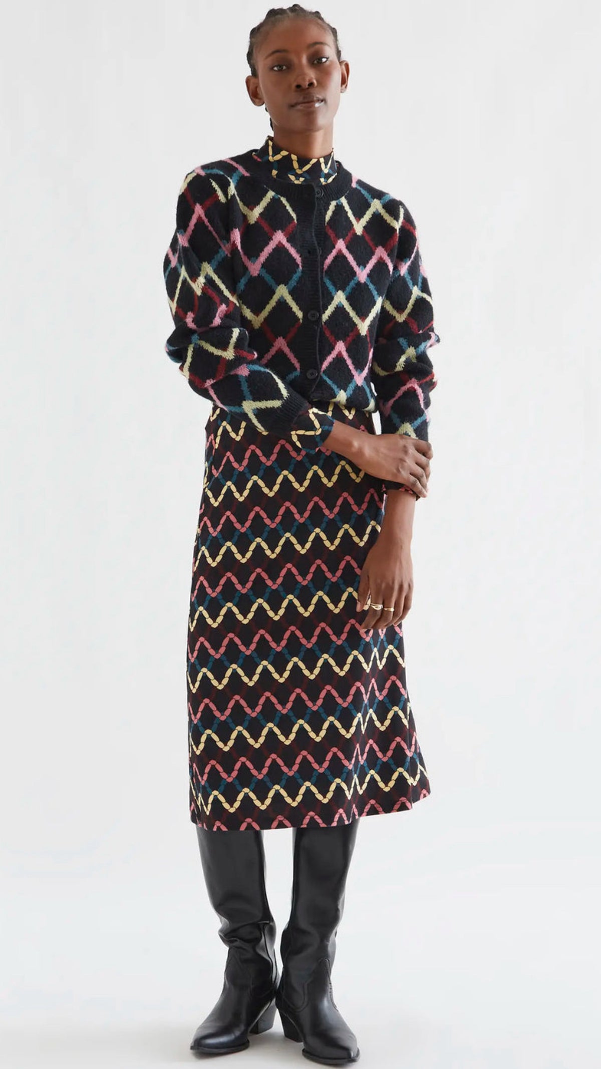 Falda midi estampado Skein