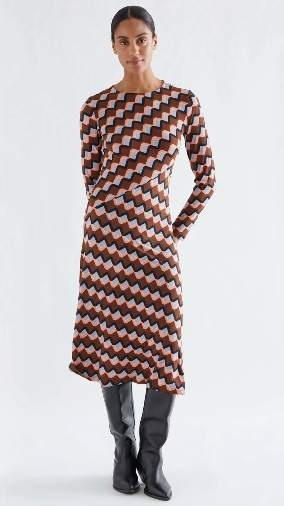Vestido midi con estampado Scala