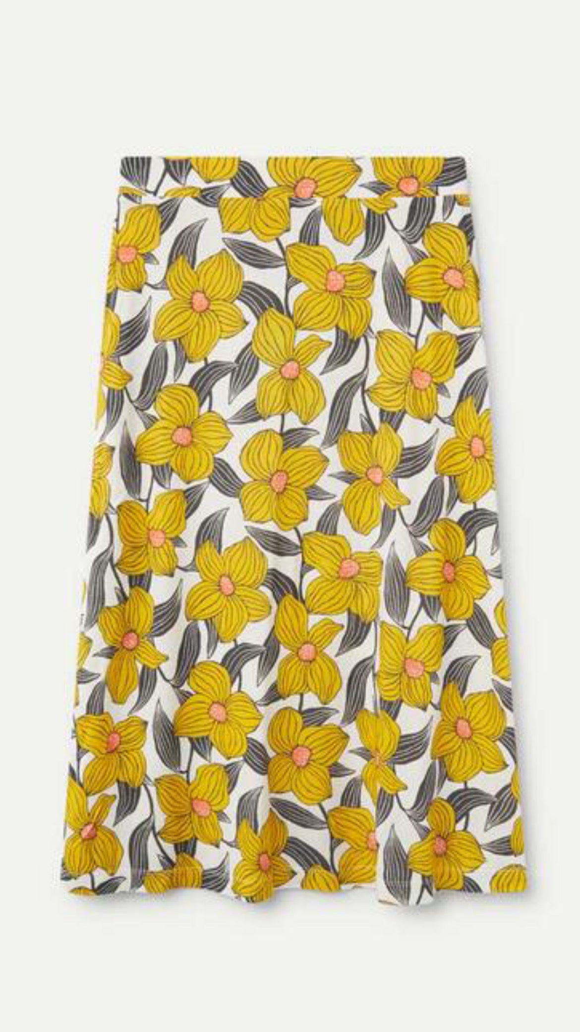 Falda midi estampado floral Narciso
