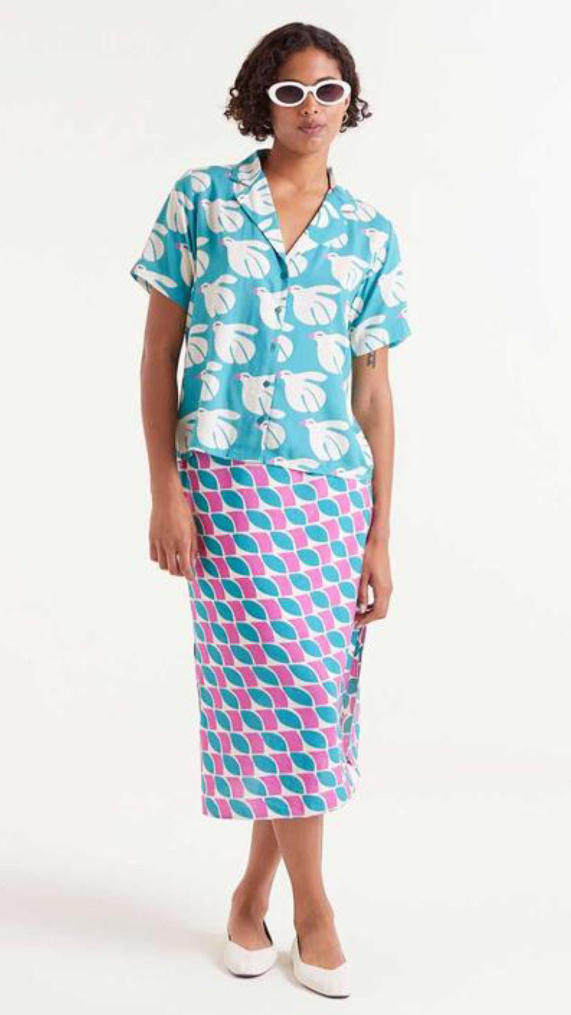 Camisa rayón estampado Dove